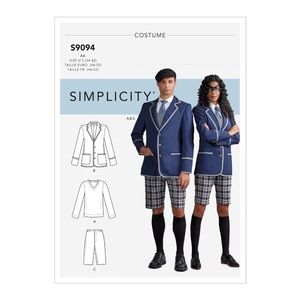 Simplicity 9094  Misses, Teen, Men's COSPLAY School  Uniform Sz: 34 - 42